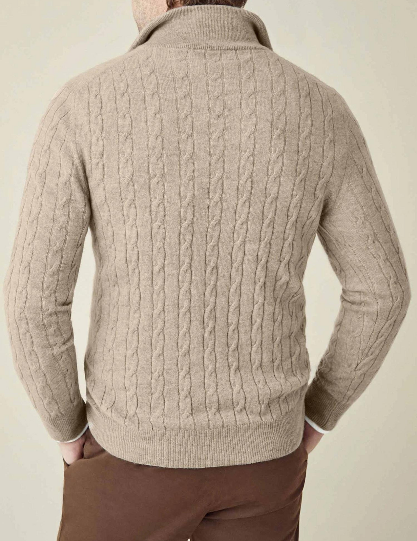 Men’s Cable Knit Sweater Funnel Neck