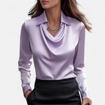 Women’s Satin Blouse Elegant Drape
