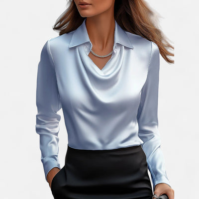 Women’s Satin Blouse Elegant Drape