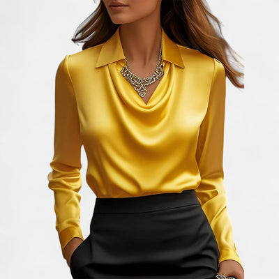 Women’s Satin Blouse Elegant Drape