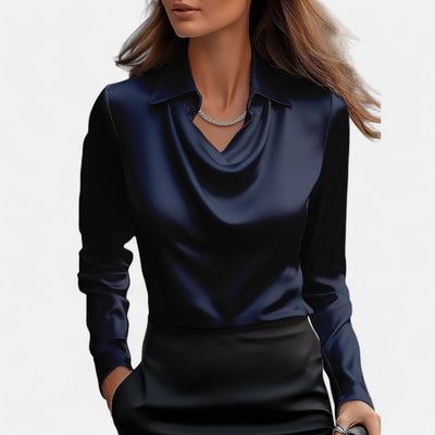 Women’s Satin Blouse Elegant Drape