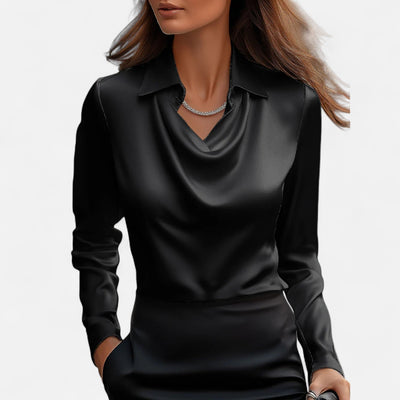 Women’s Satin Blouse Elegant Drape
