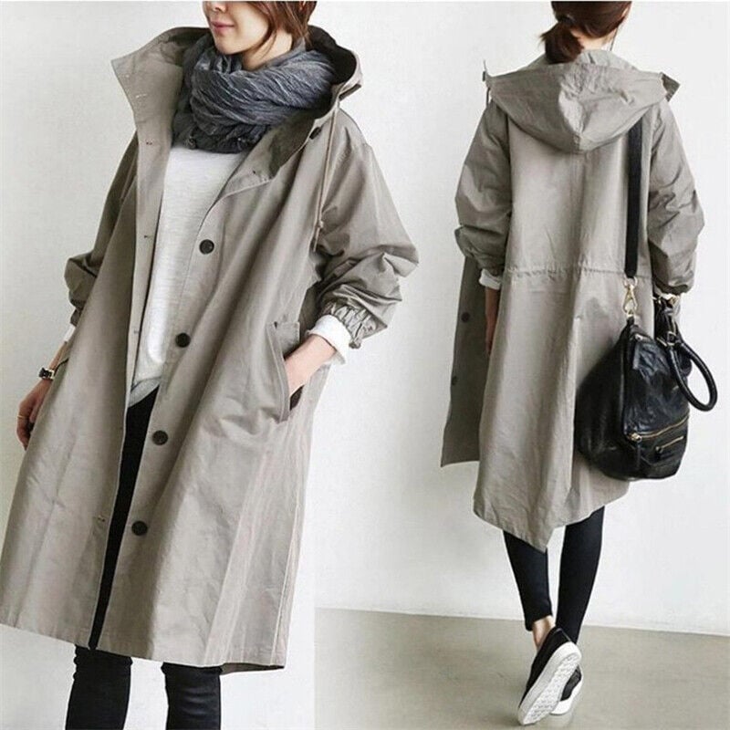 Women’s Trench Coat Waterproof Design