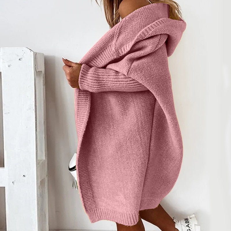 Women’s Long Hooded Cardigan Relaxed Fit