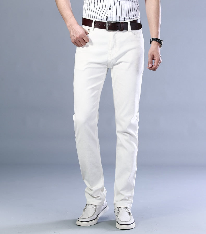 Men’s Business Casual Jeans White