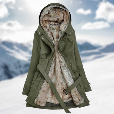 Women’s Belted Parka with Hood