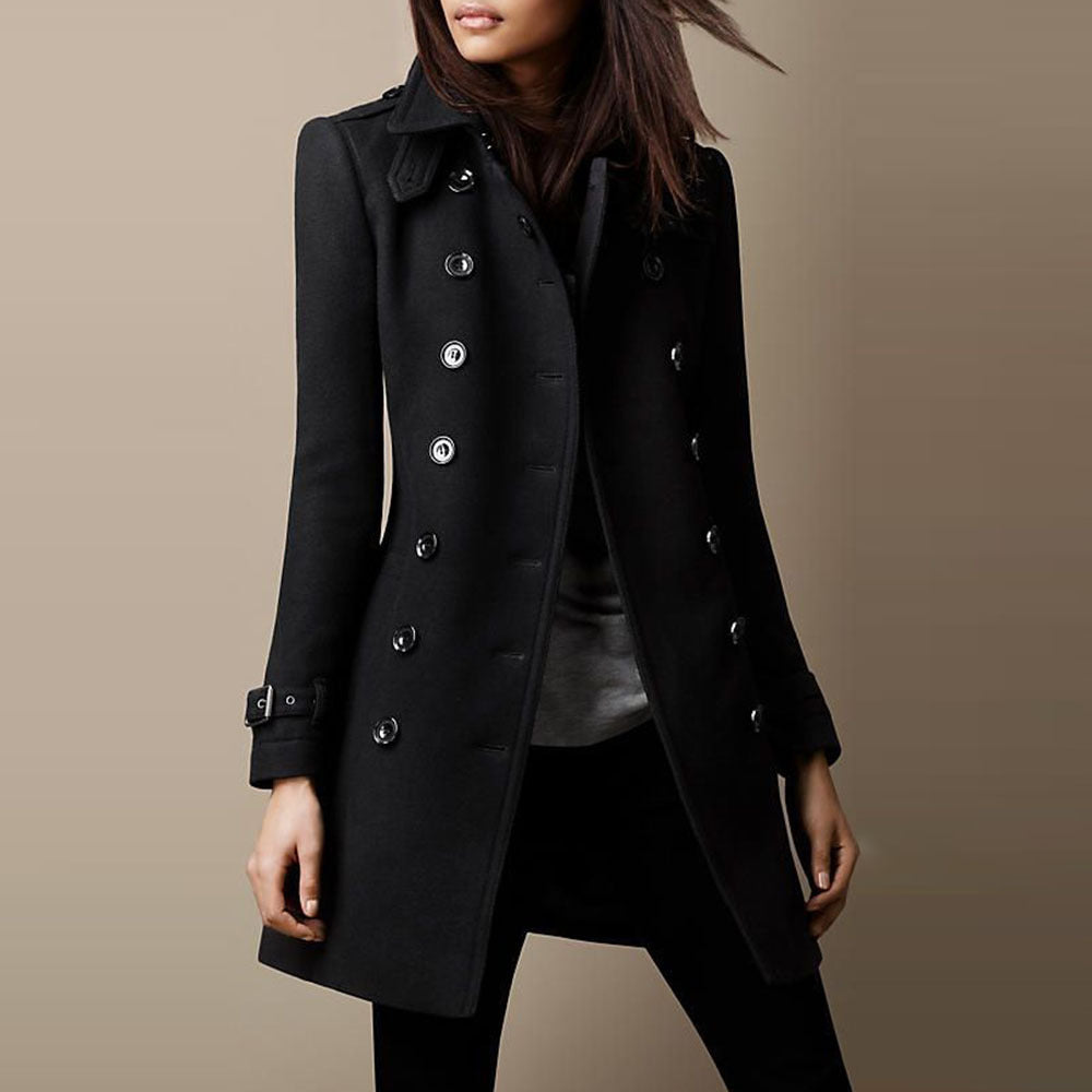 Women’s Midi Coat Chic Collar