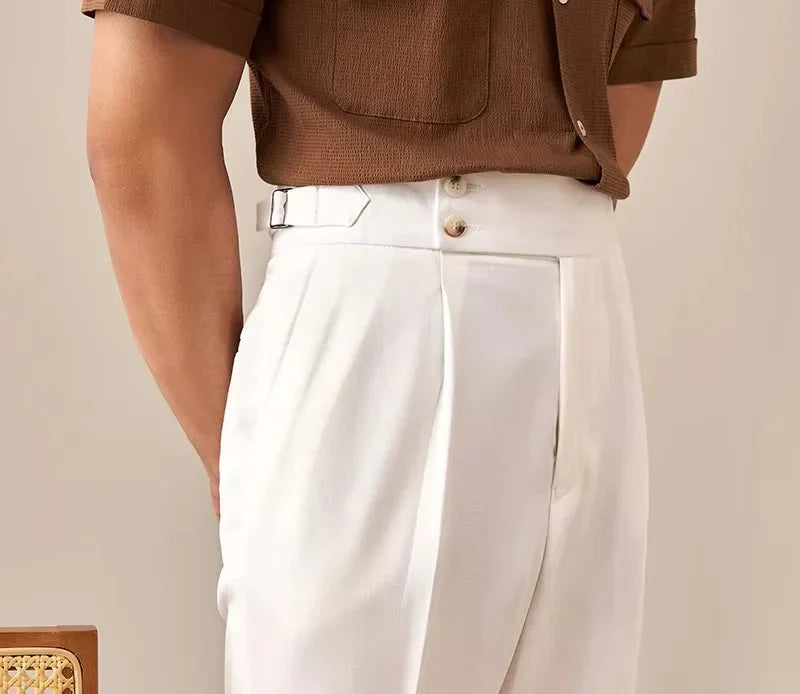 Men’s Straight Fit Trousers High Waist