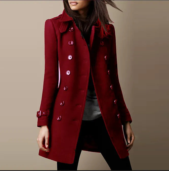 Women’s Midi Coat Chic Collar