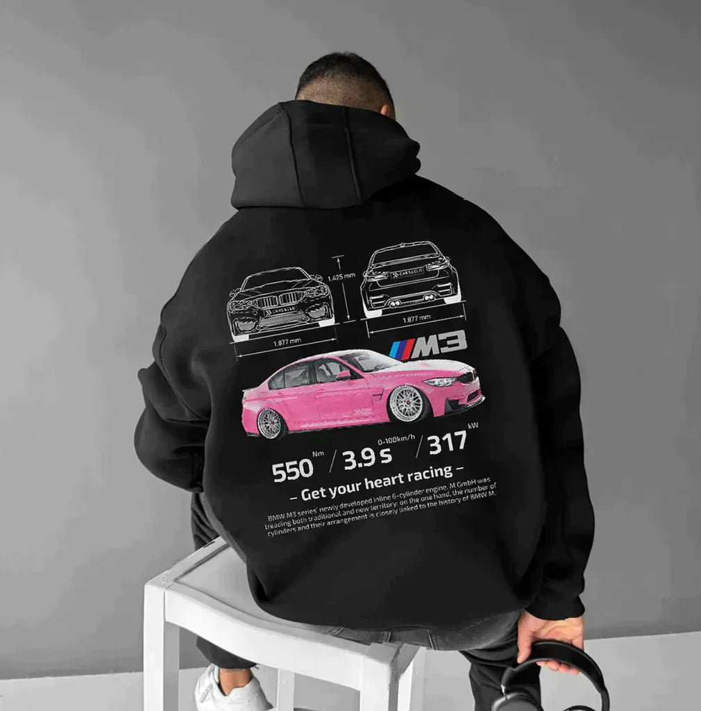 Unisex Oversized Hoodie with Racing Details