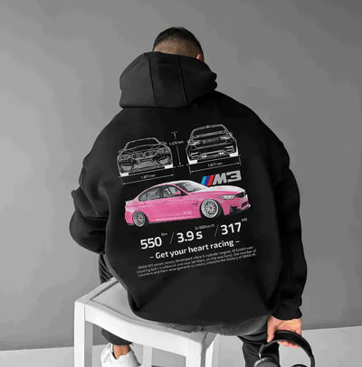 Unisex Oversized Hoodie with Racing Details
