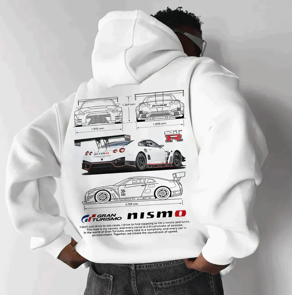 Unisex Oversized Hoodie with Racing Details