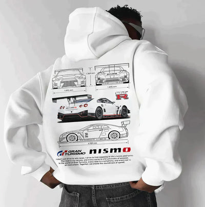 Unisex Oversized Hoodie with Racing Details