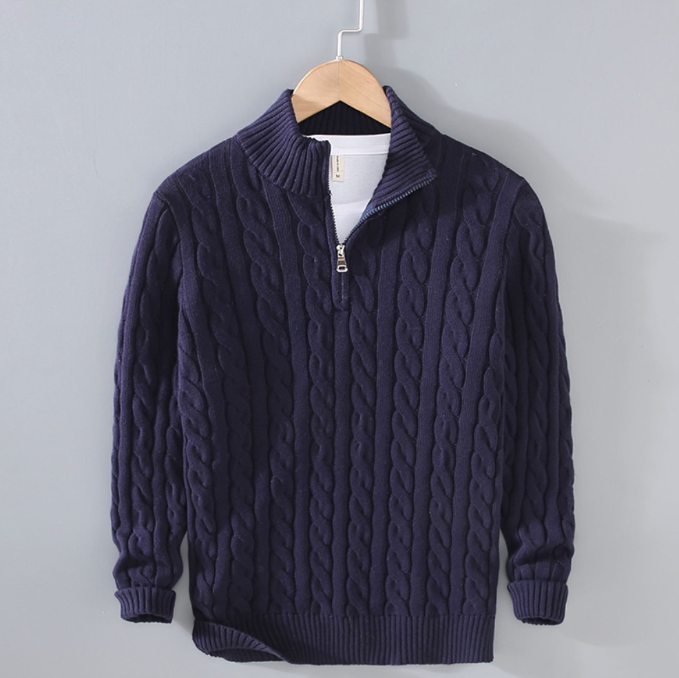 Men’s Quarter-zip Sweater Classic Style
