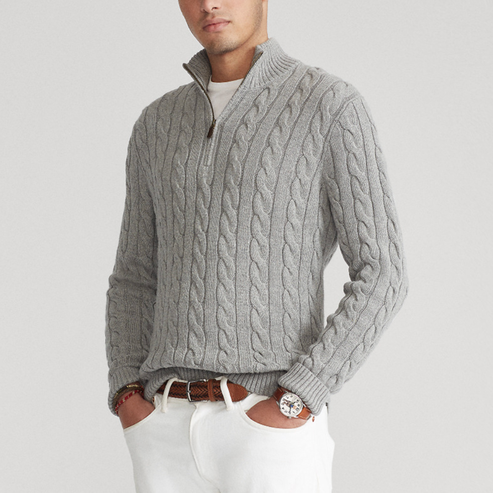 Men’s Quarter-zip Sweater Classic Style
