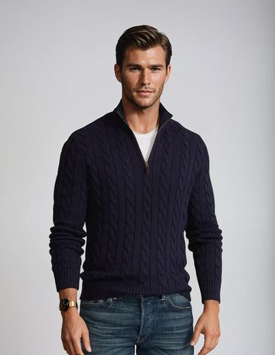 Men’s Quarter-zip Sweater Classic Style