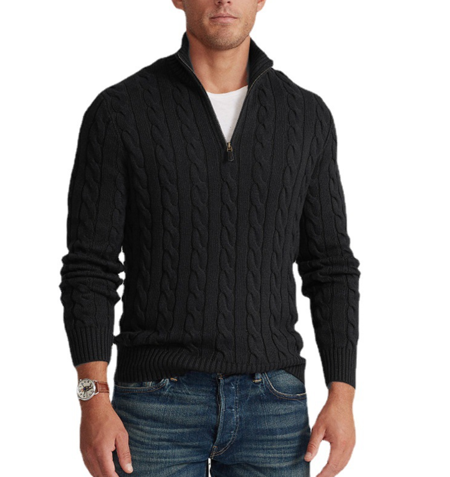 Men’s Quarter-zip Sweater Classic Style