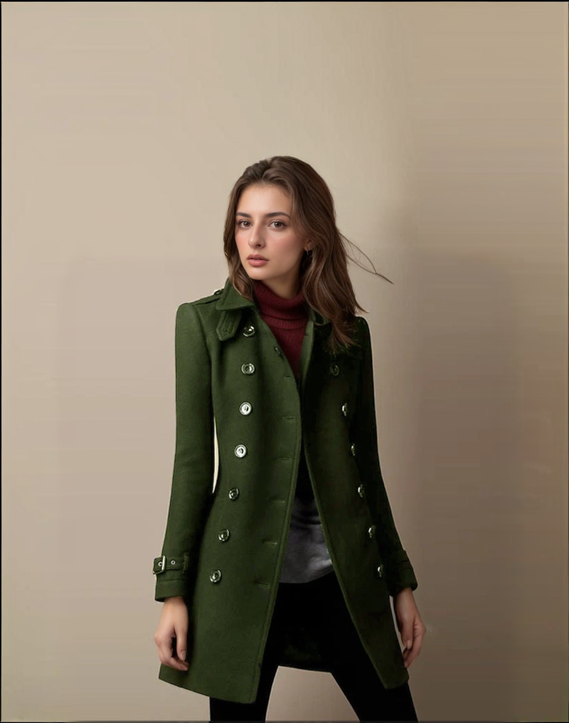 Women’s Midi Coat Chic Collar