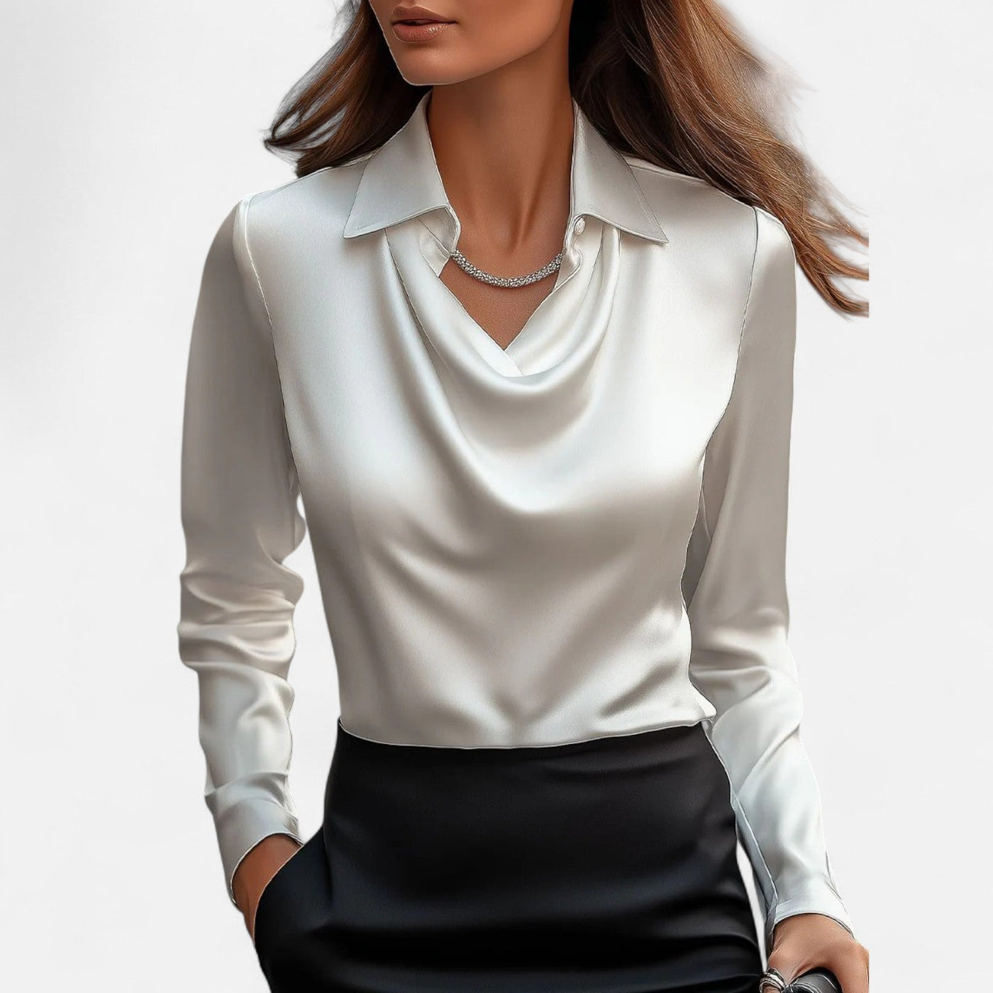 Women’s Satin Blouse Elegant Drape