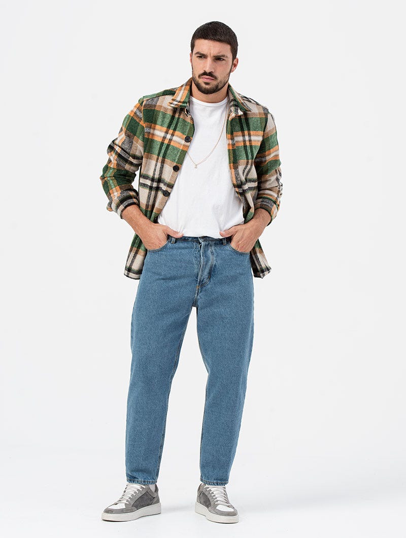 Men’s Relaxed Denim Jeans Mid-wash