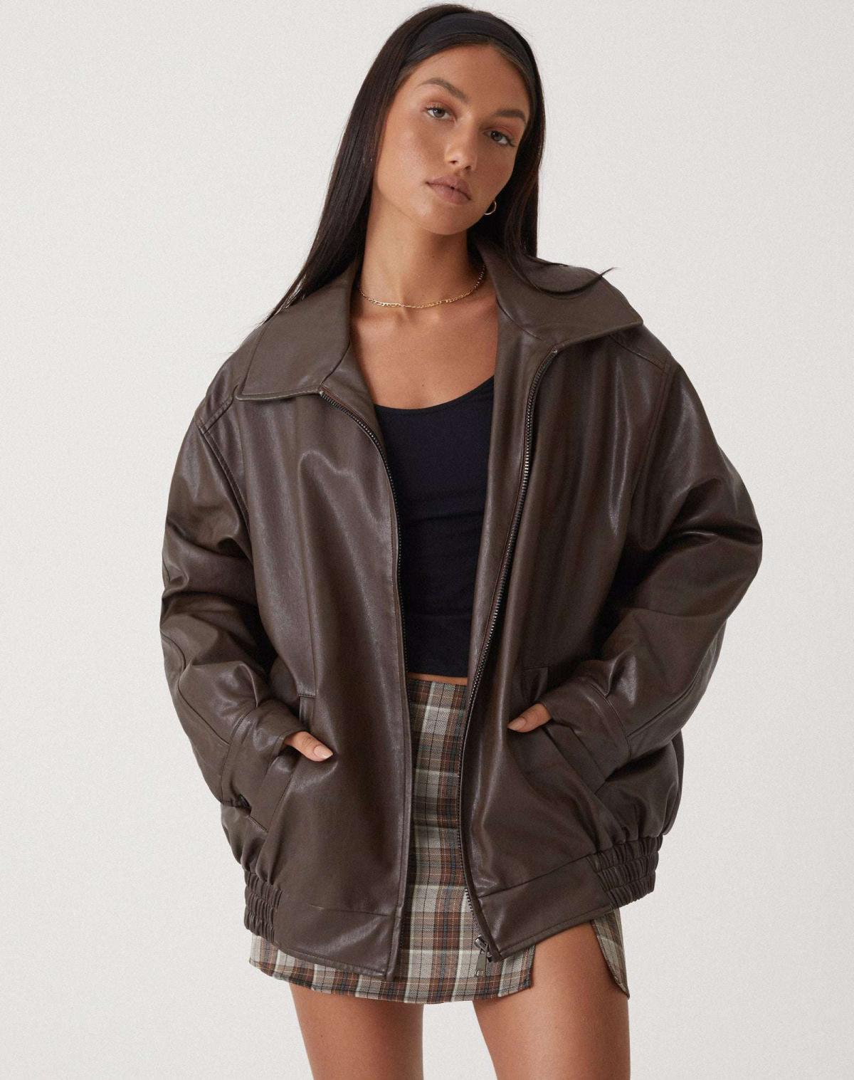 Women’s Oversized Leather Coat